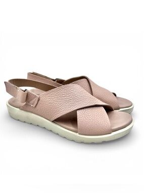 ECCO Freja Pink Slide Slingback Leather Sandal Size 9